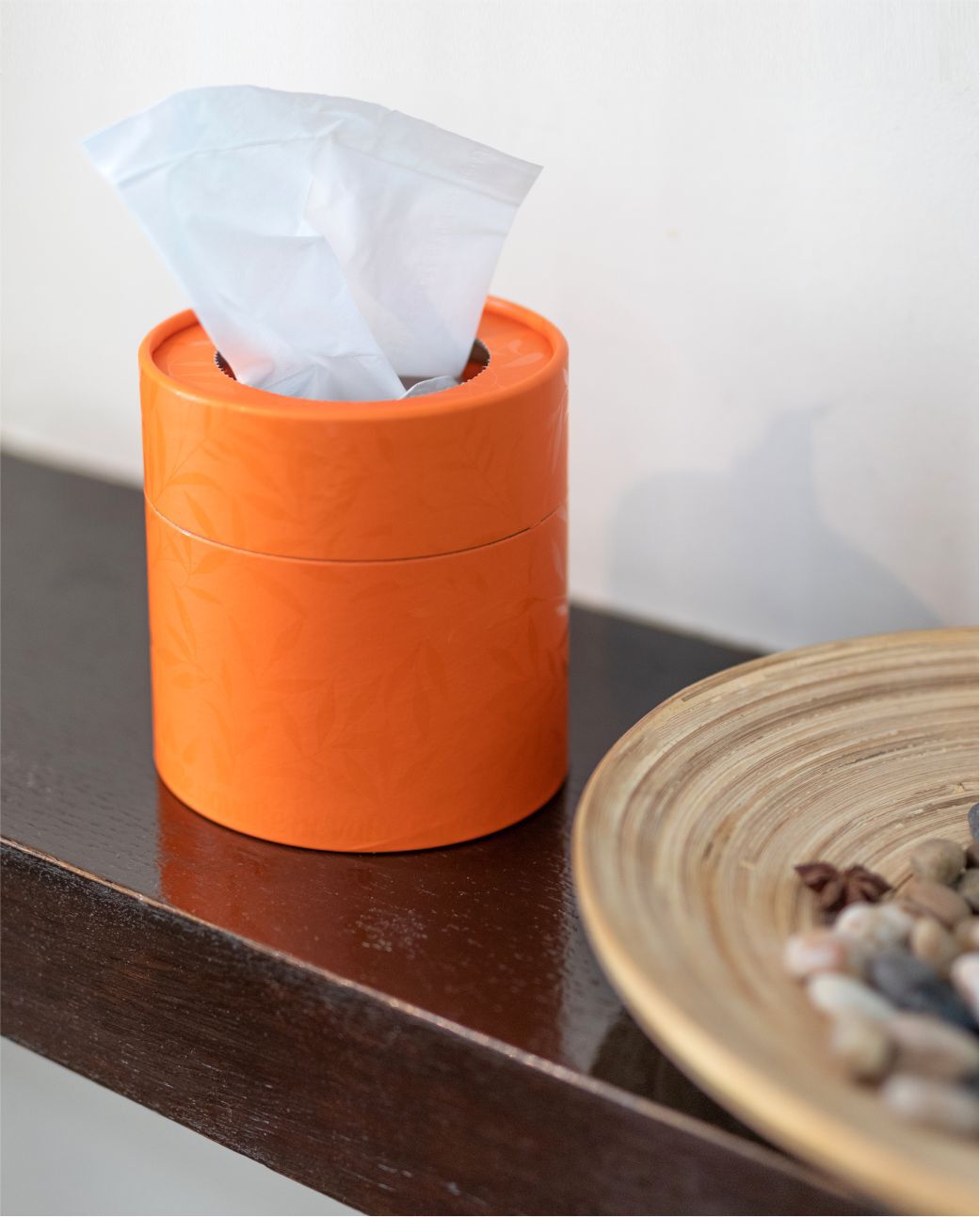 White Facial Tissues Orange Box